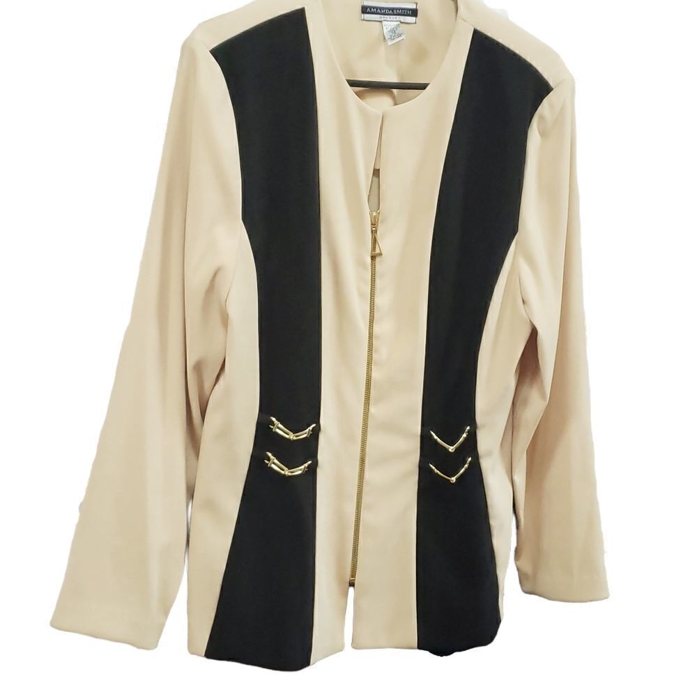 AMANDA SMITH Colorblock Coat Size 14 - Picture 2 of 15